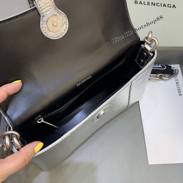 Balenciaga專櫃新品速遞Downtown鏈條單肩包 巴黎世家小號黑色經典Hourglass包 fyj1357